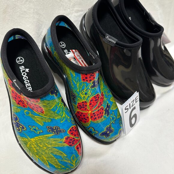 Two for One Price!!! Sloggers Waterproof Rain Shoes - Black & Mid Summer Blue - Picture 2 of 4